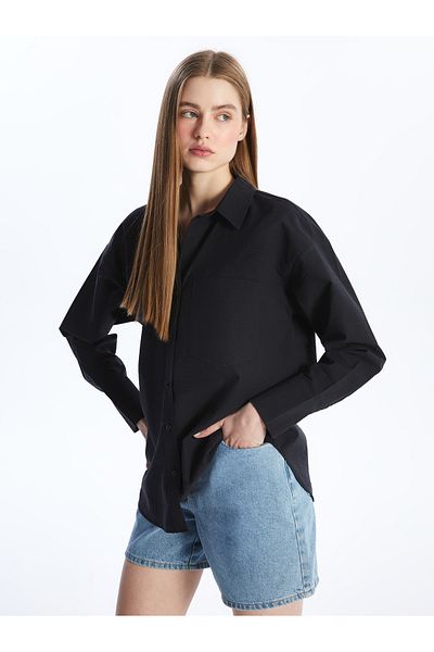 LC Waikiki Long Sleeve Plain Women's Oversize Shirt