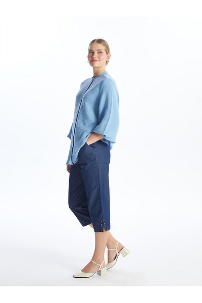 LC Waikiki Blugi Capri cu talie elastică cu croială dreaptă pentru femei