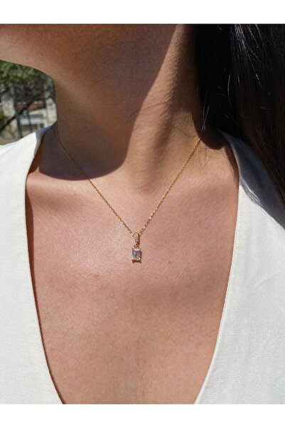 pisay takı & aksesuar قلادة سوليتير أنيقة من الفولاذ