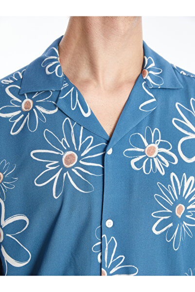 LC Waikiki Pánská košile Slim Fit s viskózovým vzorem - Krátký rukáv