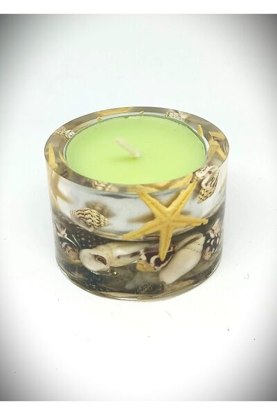 POKAK Deniz Kabuklu-Yıldızlı Epoksi Tealight-Mumluk