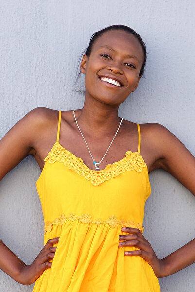 PSGT Minik Harf Kolye Boncuklu Altın Kaplama Harf Tasarımı kadın kolye