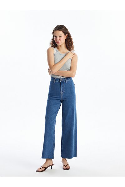 LC Waikiki Damen-Jeanshose mit weitem Bein