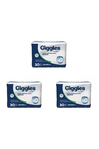 giggles Gıggles Mattress Protector 60x90 30 pcs 3 pcs