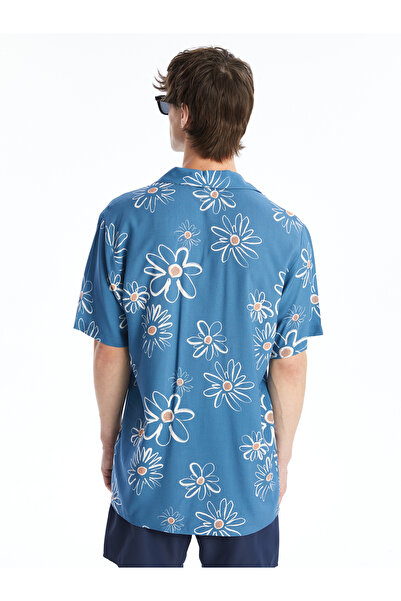 LC Waikiki Pánská košile Slim Fit s viskózovým vzorem - Krátký rukáv