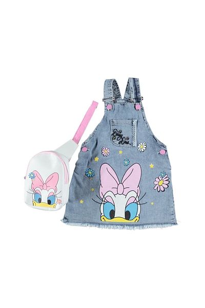 BIDI BIDI Rochie Demin pentru Fata - Imprimata si Geanta, Gilet 2/9 Ani