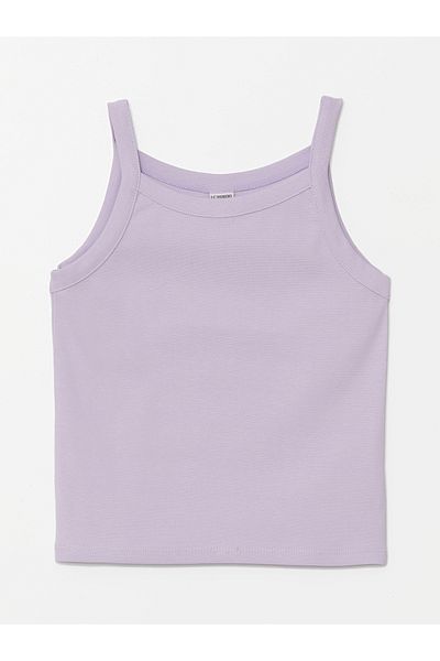 LC Waikiki Girl's Crop Tank Top - Square Collar Basic Model