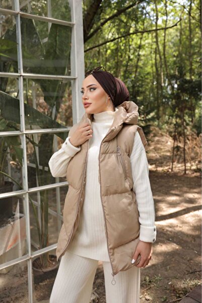 moda alkoc kapüşonlu şişme yelek