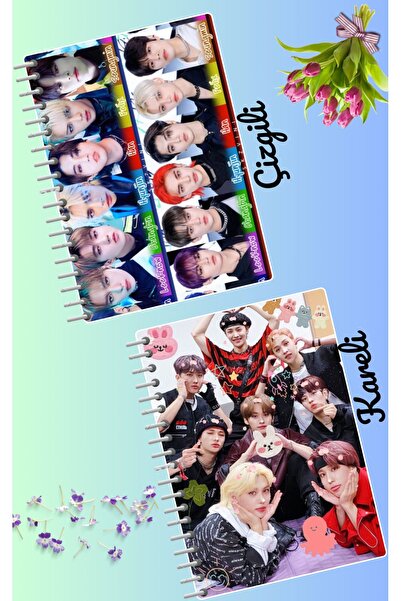 animeandyourworld Stray kids defter seti 2 adet A4 boyutu 21*30 çizgili + kar...