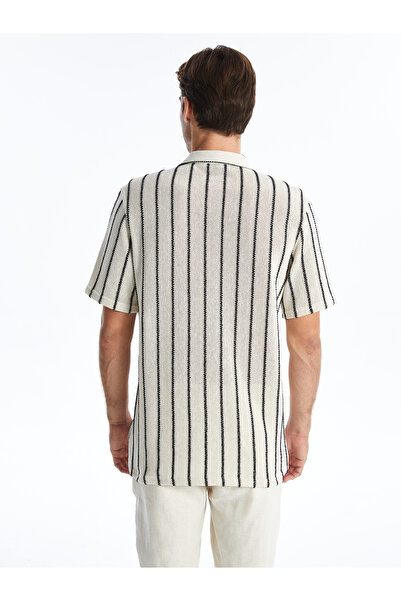 LC Waikiki Ανδρικό πουκάμισο με ριγέ κανονική εφαρμογή - κοντό μανίκι