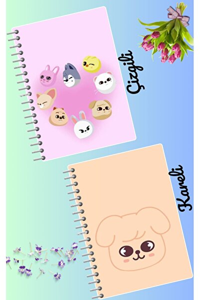 animeandyourworld Skzoo stray kids defter seti 2 adet A4 boyutu 21*30 çizgili...