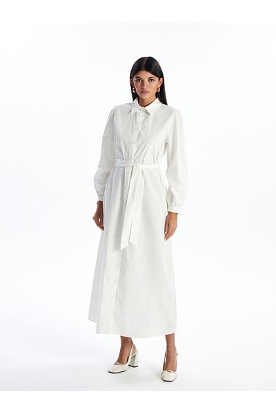 LC Waikiki Oversize Γυναικείο Πουκάμισο Φόρεμα - Μασίφ μακρυμάνικο