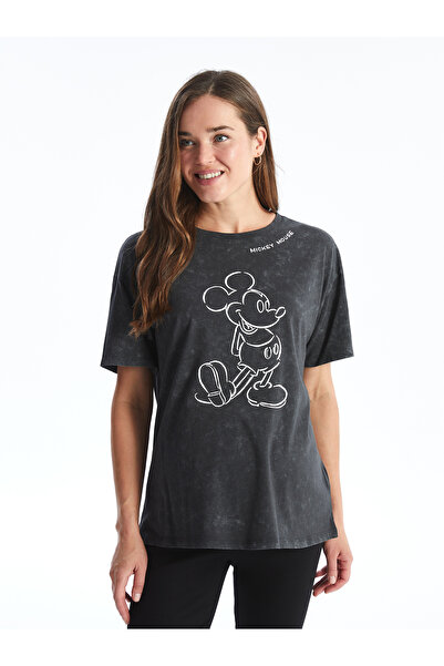 LC Waikiki Těhotenské tričko Mickey Mouse s potiskem Crew Neck - Krátký rukáv