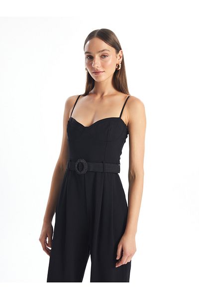 LC Waikiki Γυναικεία ολόσωμη φόρμα Strappy Straight Cut Heart Collar