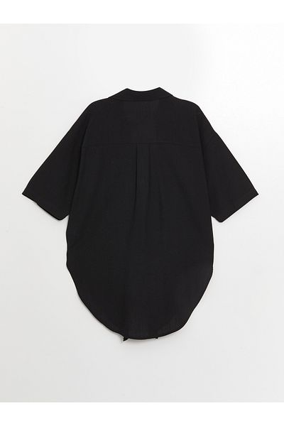 LC Waikiki Übergroßer Leinenkimono - Schalkragen, Damen, Gemischt