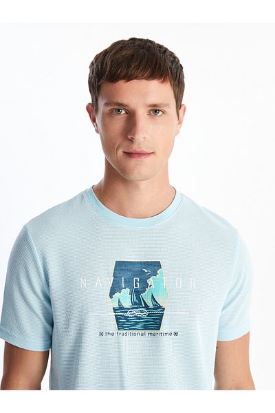 LC Waikiki Bedrucktes Herren-T-Shirt – Rundhalsausschnitt, kurze Ärmel