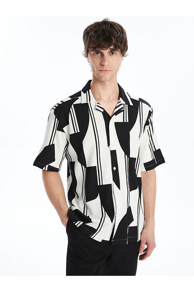 LC Waikiki Ανδρικό πουκάμισο με σχέδιο Regular Fit - Κοντό μανίκι