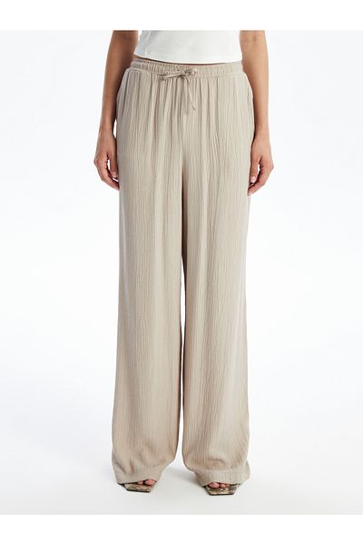 LC Waikiki Women's - Straight Trousers with Elastic Waist