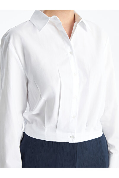 LC Waikiki Popelínová tkanina – obyčejná dámská košile s dlouhým rukávem