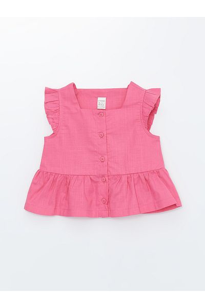LC Waikiki Basic Baby Girl Shirt - Square Collar, Sleeveless
