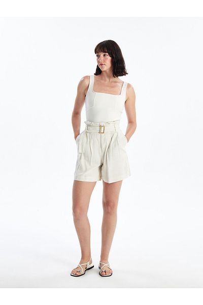 LC Waikiki Damen-Crop – quadratischer Kragen, solide Träger