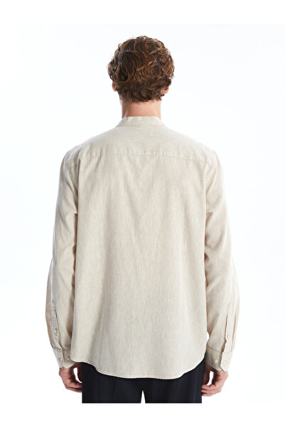 LC Waikiki Lněná pánská košile Slim Fit s dlouhým rukávem