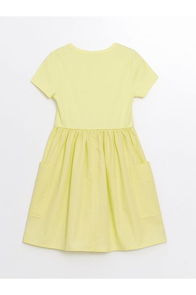 LC Waikiki Girl's Dress - Crew Neck, Short Sleeve