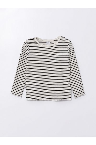 LC Waikiki Striped Short Sleeve Crew Neck Baby Girl T-Shirt