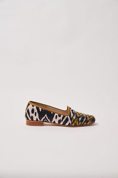 Nomads Felt İkat 8 Patterned 100% Silk Genuine Leather Ballerinas