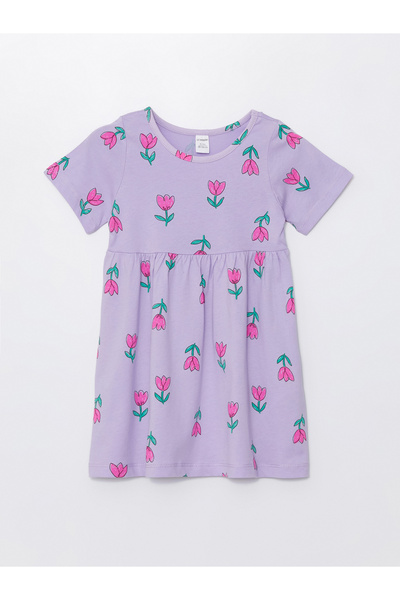 LC Waikiki Rochie cu mânecă scurtă cu decolteu pentru fetiță