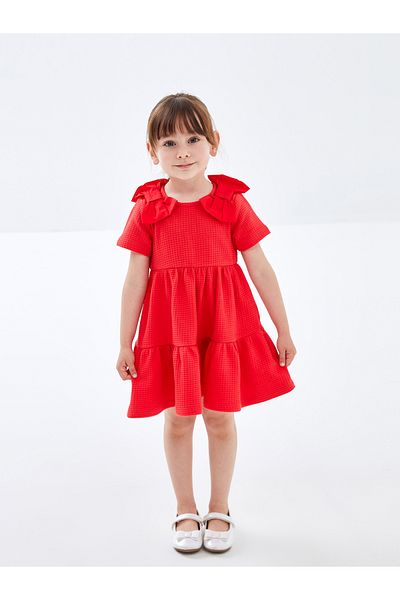 LC Waikiki Baby-Mädchen-Kleid – Rundhalsausschnitt und Schleifendetail
