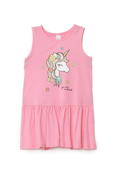 LC Waikiki Crew Neck - Baby Girl Printed Dress