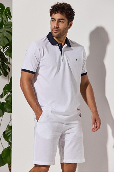 White By Nature Polo Neck Ocean T-shirt