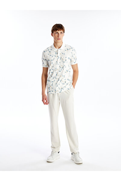 LC Waikiki Ανδρικό μπλουζάκι πόλο με λαιμόκοψη Pique Print - Κοντό μανίκι