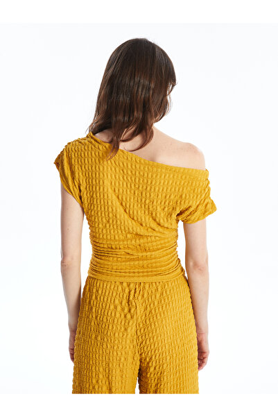 LC Waikiki Women's Blouse - Boat Neck, Straight Cut, Short Sleeve