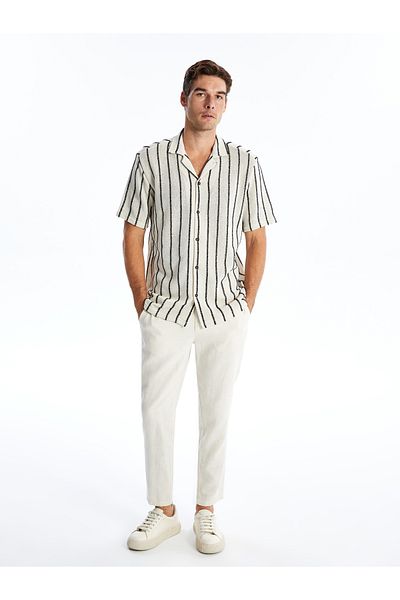 LC Waikiki Pruhovaná pánská košile Regular Fit - Krátký rukáv