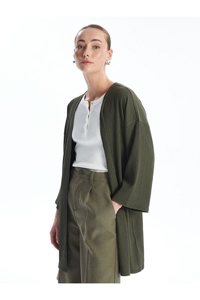 LC Waikiki Langärmlige Strickjacke mit Schalkragen für Damen