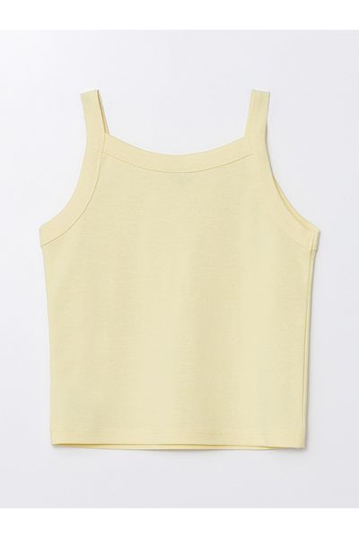 LC Waikiki Girl's Crop Tank Top - Square Collar Basic Model