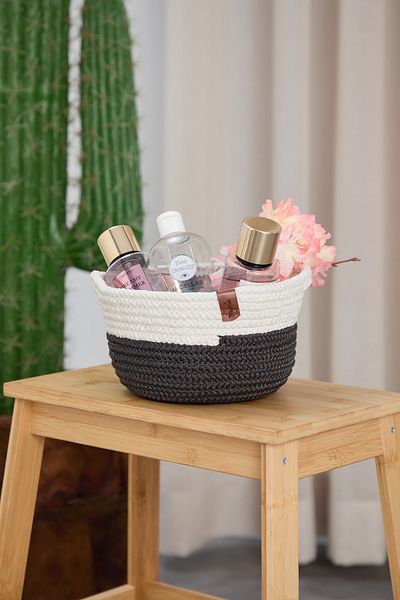 Coco Clementine 15X10 cm Decorative Wicker Jute Basket - Multi-Purpose Organizer