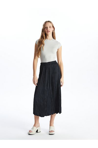 LC Waikiki Women's Pleated Skirt - Elastic Waist