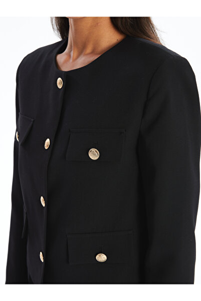 LC Waikiki Dámská bunda s dlouhým rukávem a výstřihem