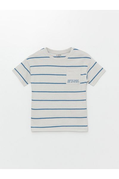 LC Waikiki Striped Crew Neck Short Sleeve T-Shirt for Baby Boy