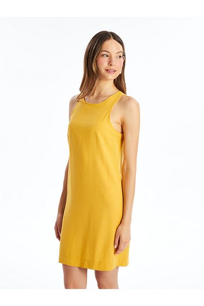 LC Waikiki Linen Blended Crew Neck Women's Dress