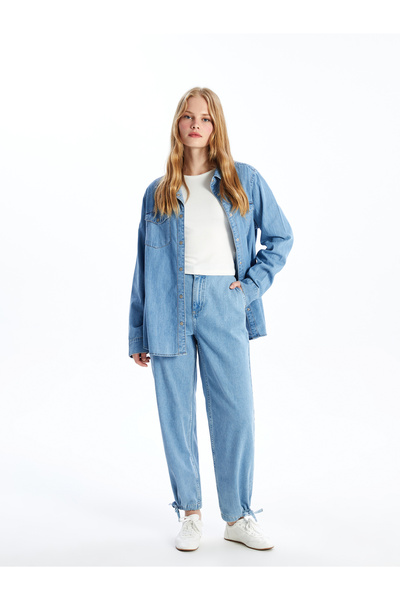 LC Waikiki Női Wideleg Jean - Elasztikus deréknadrág