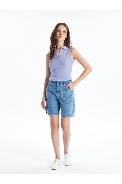LC Waikiki Crop-Top mit Polokragen für Damen