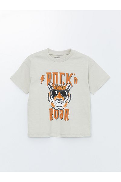 LC Waikiki Printed Short Sleeve Crew Neck T-Shirt for Baby Boy