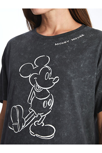 LC Waikiki Těhotenské tričko Mickey Mouse s potiskem Crew Neck - Krátký rukáv