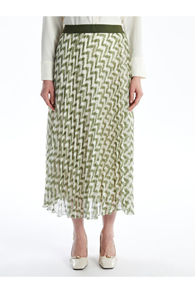 LC Waikiki Mintás sifon női szoknya - elasztikus derék