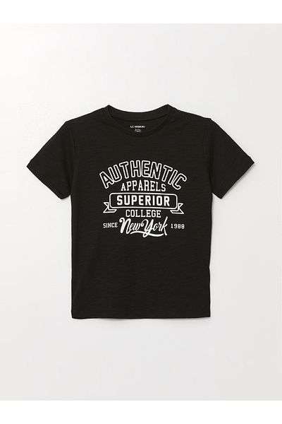 LC Waikiki Printed Short Sleeve Crew Neck T-Shirt for Baby Boy