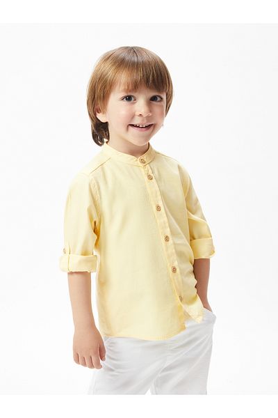 LC Waikiki Basic Baby Boy Shirt - High Collar, Long Sleeve